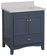 Abbey 30" Bathroom Vanity, Base: Marine Gray, 30", Top: Quartz