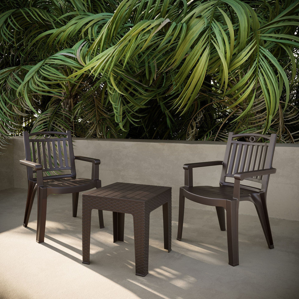 Windsor Chairs & Trillia Table Set, Brown