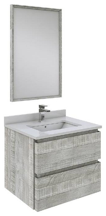 Fresca Formosa Modern 24" Ash Wall Hung Bathroom Vanity Set