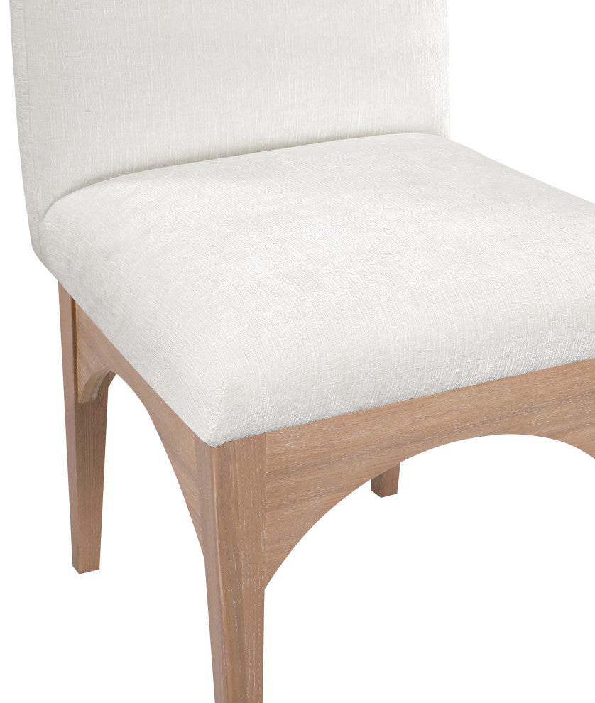 Waldorf Chenille Upholstered Dining Chair, Black, Chenille, Natural Finish, Cream, Side Chair, Chenille Fabric, Natural Finish