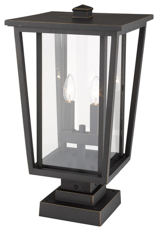 Z-Lite 571PHBS-SQPM Seoul 2 Light 21" Tall Outdoor Pier Mount - Oil Rubbed