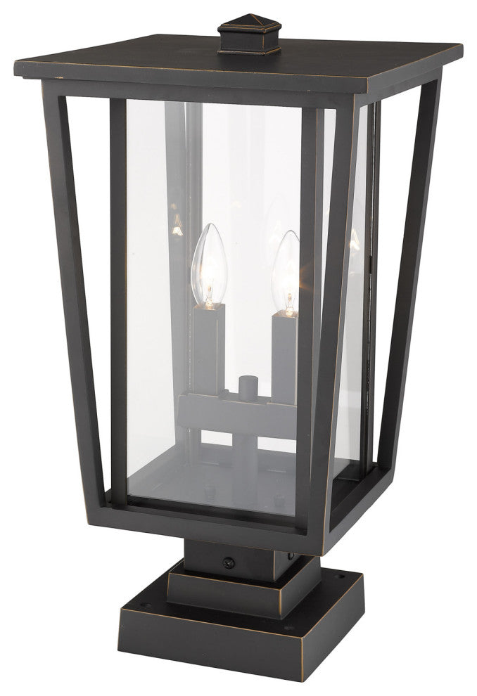 Z-Lite 571PHBS-SQPM Seoul 2 Light 21" Tall Outdoor Pier Mount - Oil Rubbed