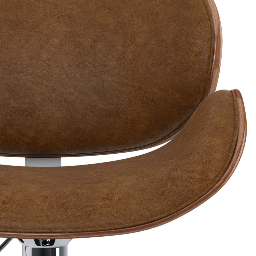 Marana Bentwood Adjustable Swivel Bar Stool, Deep Tan
