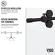 VIGO Elan 56" to 60" W x 74" H Frameless Sliding Shower Door, Matte Black, Right, Fluted Glass