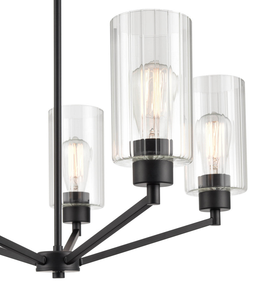 Beverlly 5 Light 26" Matte Black Chandelier
