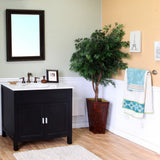 36" Single Sink Vanity-Wood-Ebony