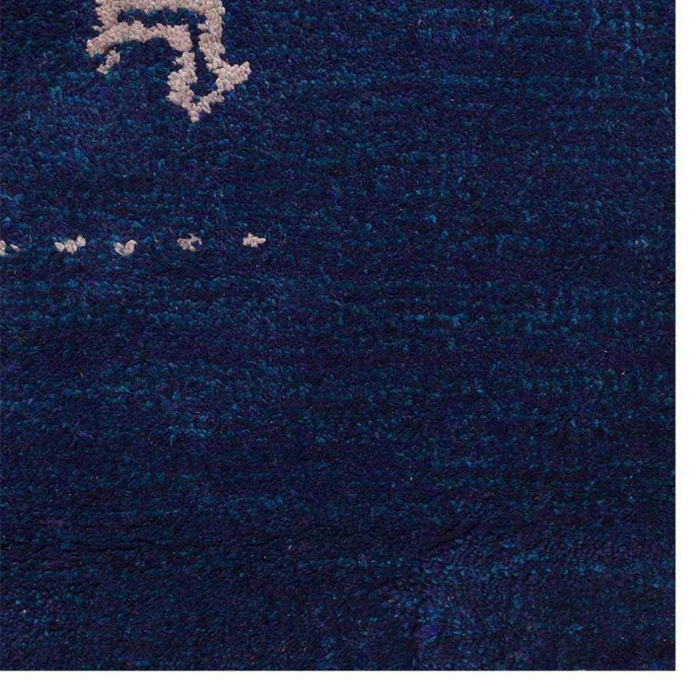 HAND KNOTTED LOOM SILK ECO-FRIENDLY AREA RUGS-Rectangle,Dark Blue,Contemporary
