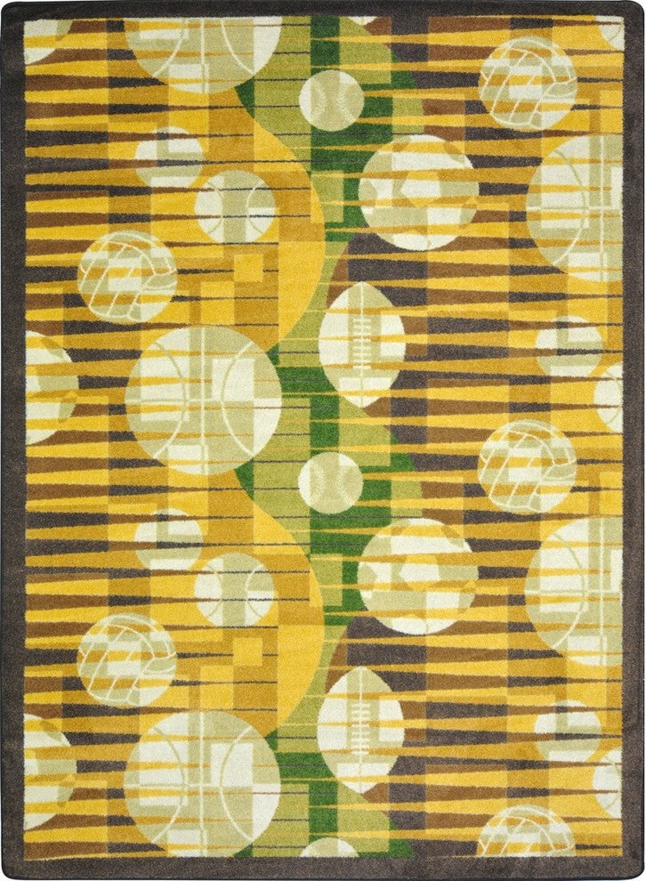 Games People Play Rug, Keeping Score, 5'4"x7'8", Gold
