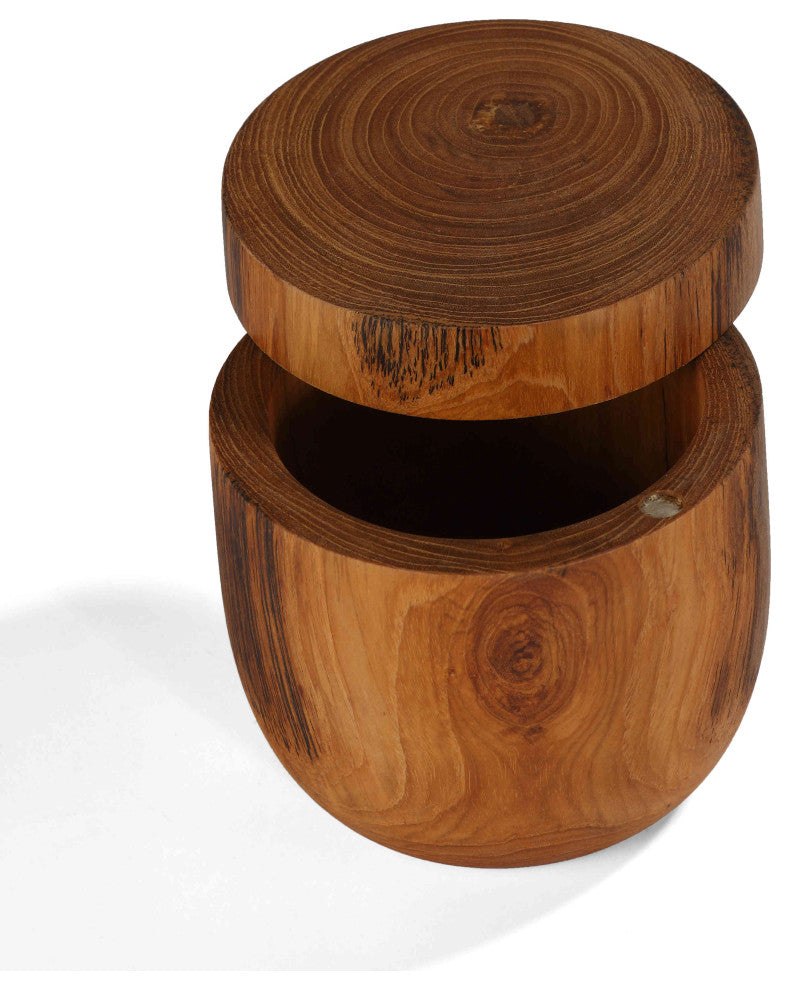 Bare Decor Spezia Teak Spice Bowl With Magnet Top Lid