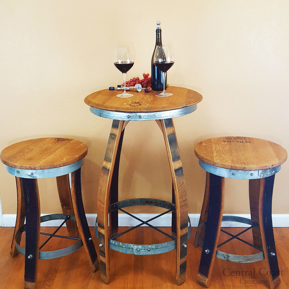Swivel Top Wine Barrel Stool, 30