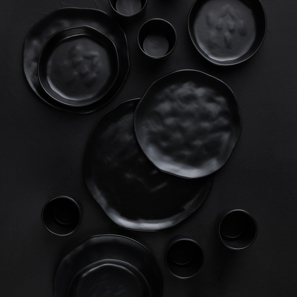 Stone by Mercer Project Hekonda Stoneware 32 Piece Dinnerware Set, Black