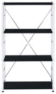 Acme Tennos Bookshelf Black and Chrome Finish