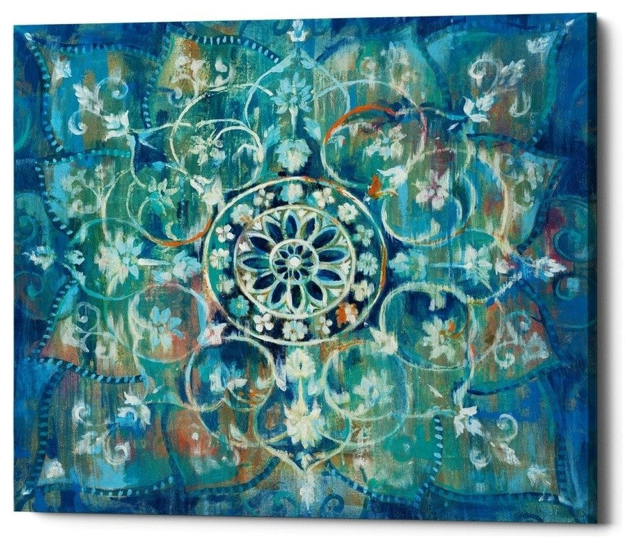 Epic Graffiti "Mandala in Blue I" Giclee Canvas Wall Art, 26"x30"
