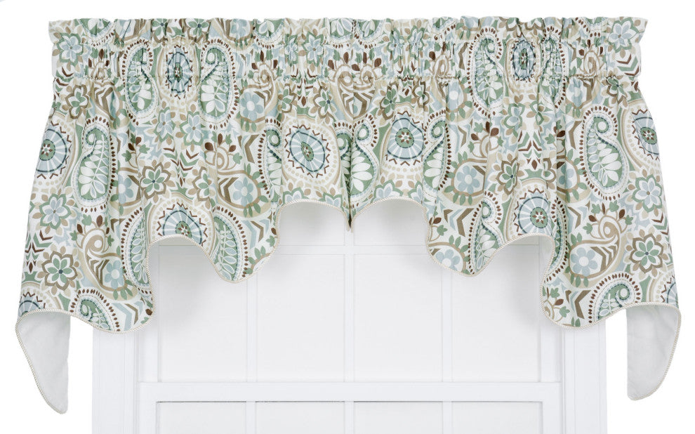 Paisley Prism Lined Duchess Valance, Latte