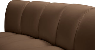 Infinity Channel Tufted Velvet Modular Chair, Brown, 8 Piece