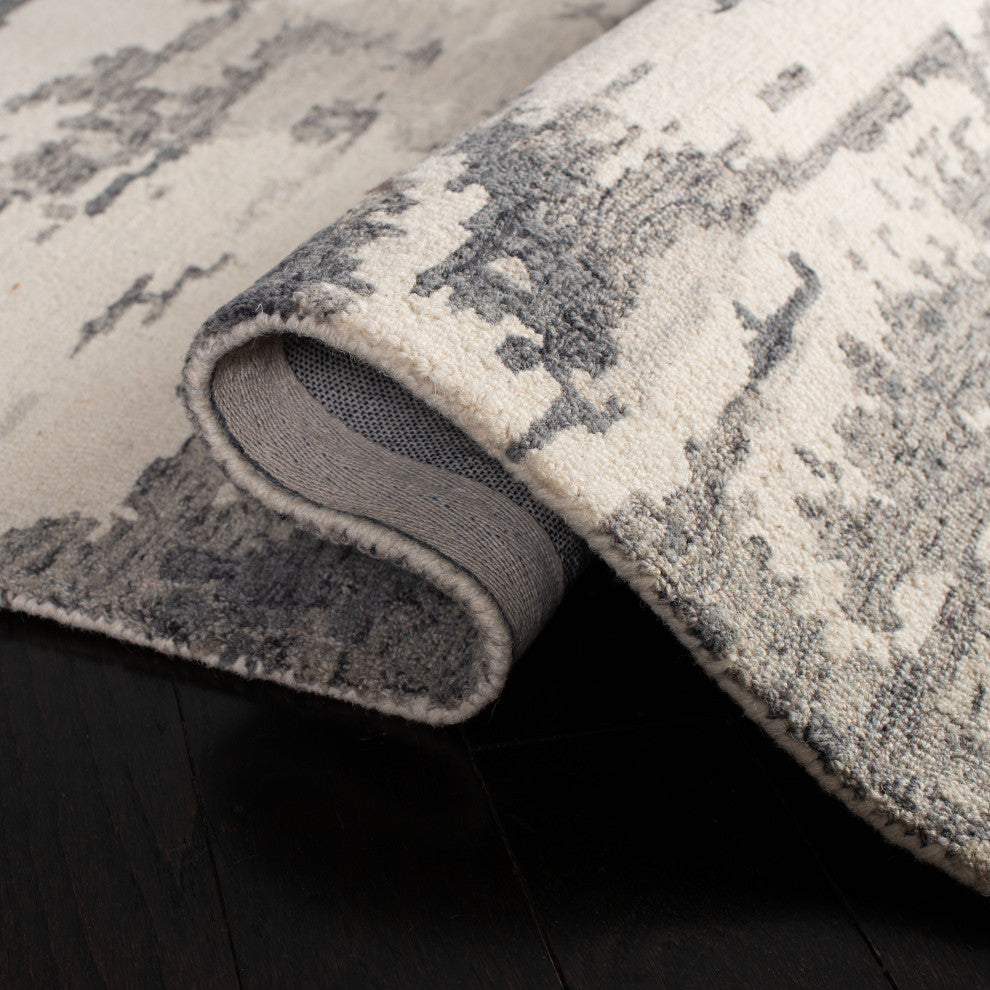 Safavieh Couture Abstract Collection, ABT465 Rug, Charcoal/Ivory, 2'3"x14'