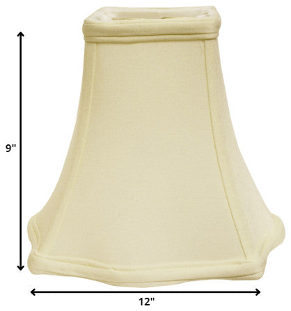 12" Ivory Premium Square No Slub Lampshade