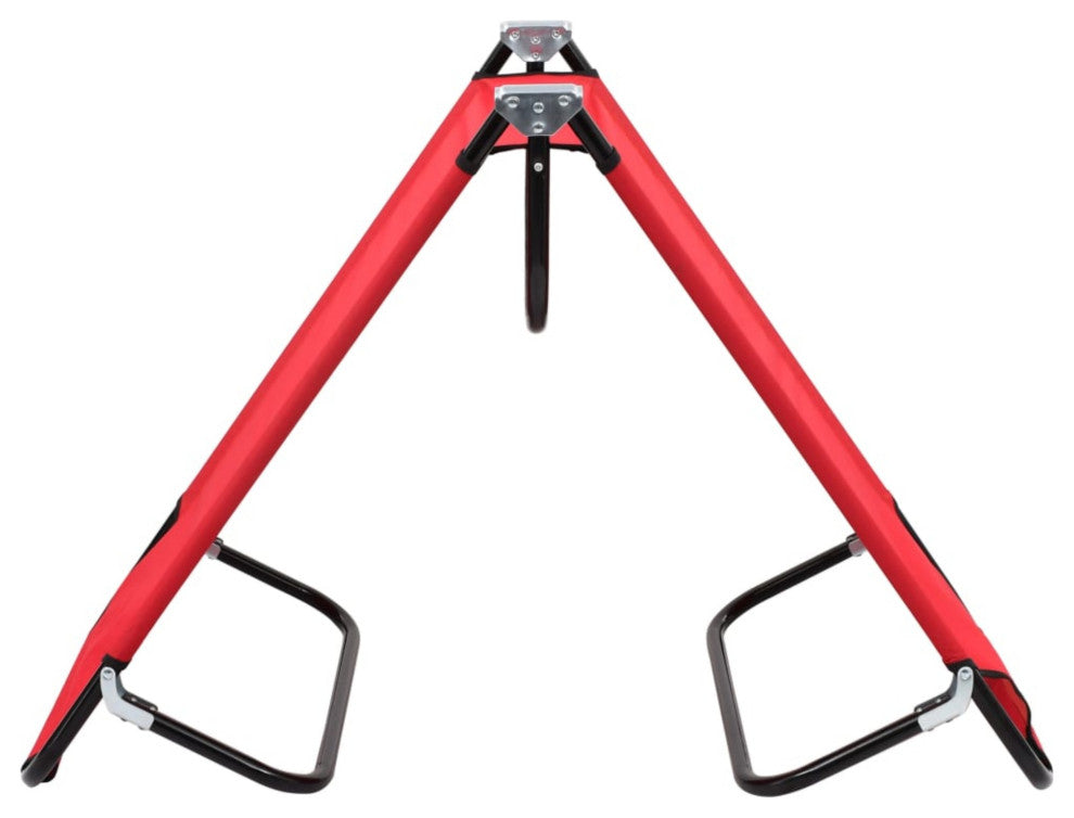 vidaXL Folding Sun Lounger Red Steel