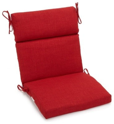 18"x38" Spun Polyester Outdoor Squared Seat/Back Chair Cushion, Papprika