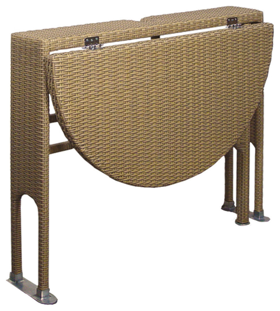 Terrace Mates 36" Adena Half-Round Drop-Leaf Gate Leg Table Coffee Finish