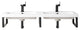 Three Boston 18" Wall Brackets, Matte Black, 47" White Glossy Composite Top