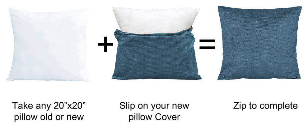 Milliken Plush Pillow Shell 2 Piece Set, Orion Blue, 20" X 20"