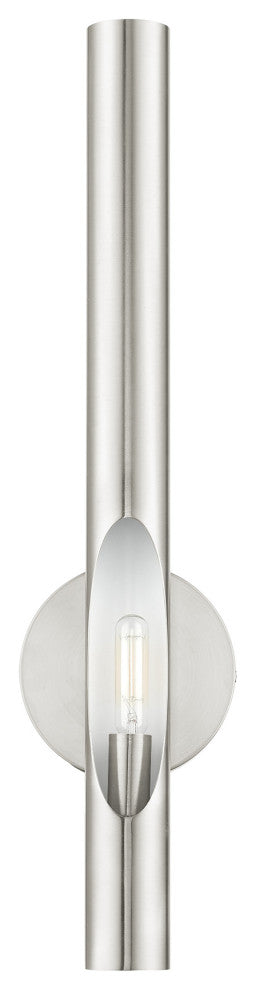 Brushed Nickel Contemporary, Minimal, Industrial, Urban, Sleek Single Sconce