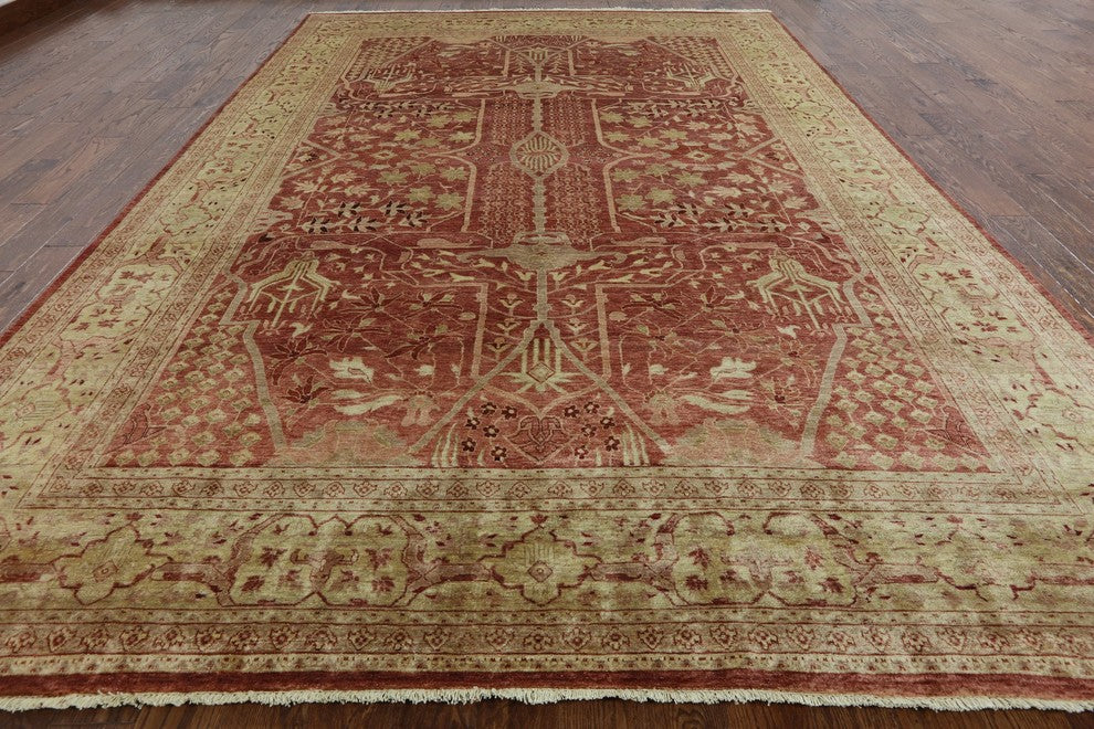 9'x12' Peshawar Oriental Hand Knotted Rug, W2242