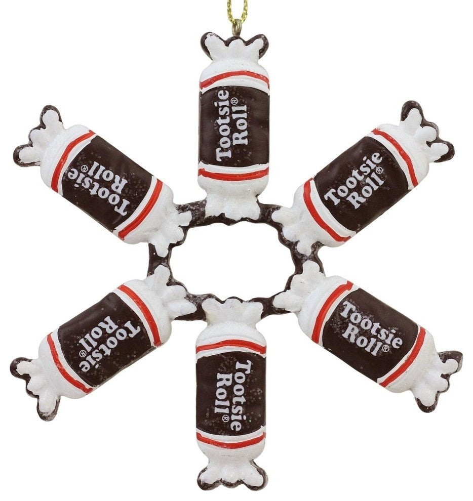 4" Tootsie Roll Original Chewy Chocolate Candy Christmas Snowflake Ornament