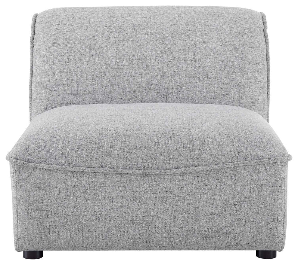 Sofa Middle Chair, Fabric, Gray, Modern, Living Lounge Hotel Hospitality