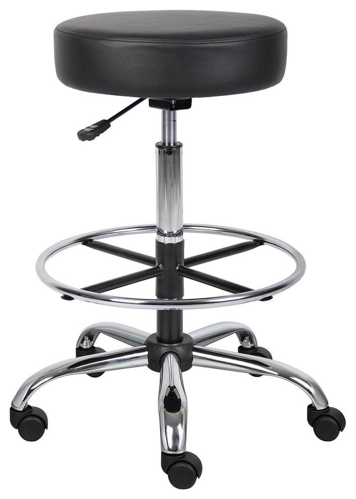 Nicer Furniture Caressoft Medical/Drafting Stool Black With Footring