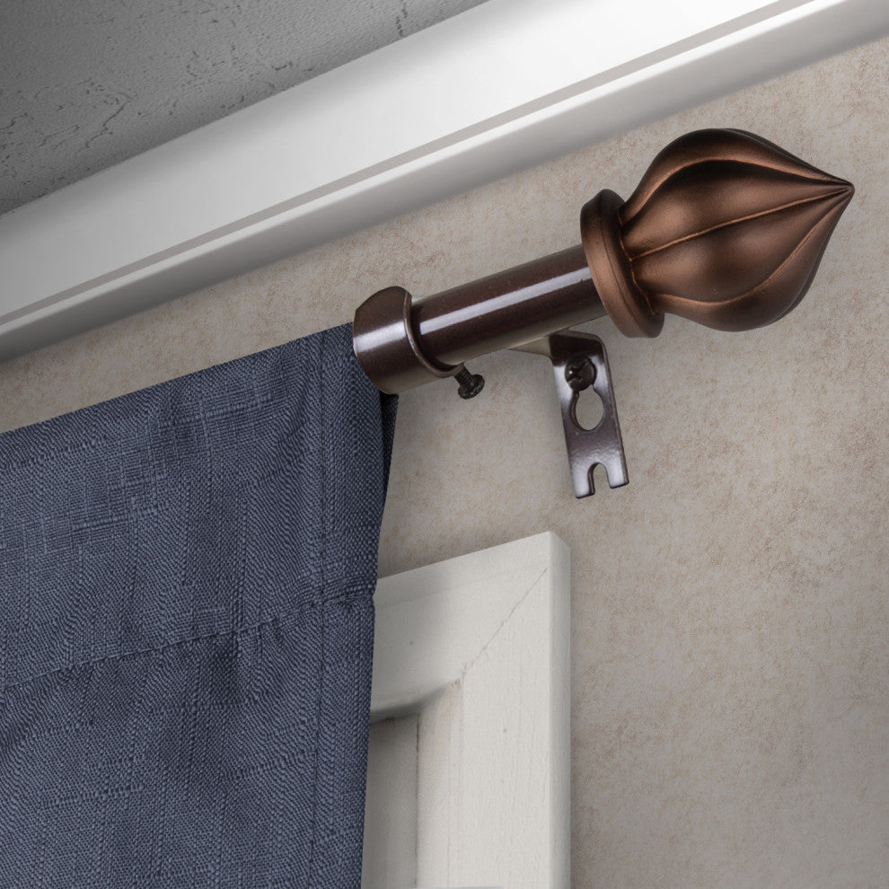 Meda 5/8" Curtain Rod, Cocoa, 48-84"
