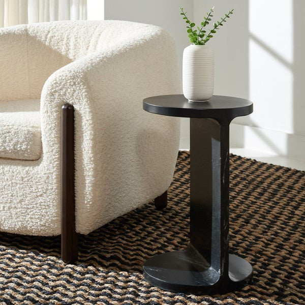 Safavieh Couture Melinda Marble "C" Accent Table Black