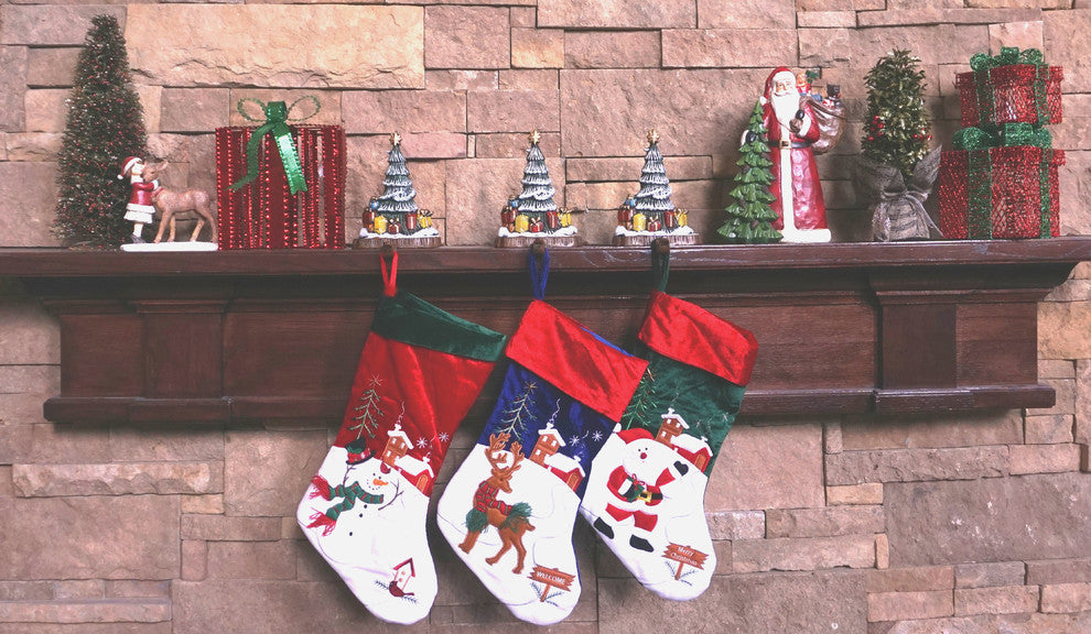 Cast Iron Decorative Trees With Presents Christmas Stocking Holder, Set of 3