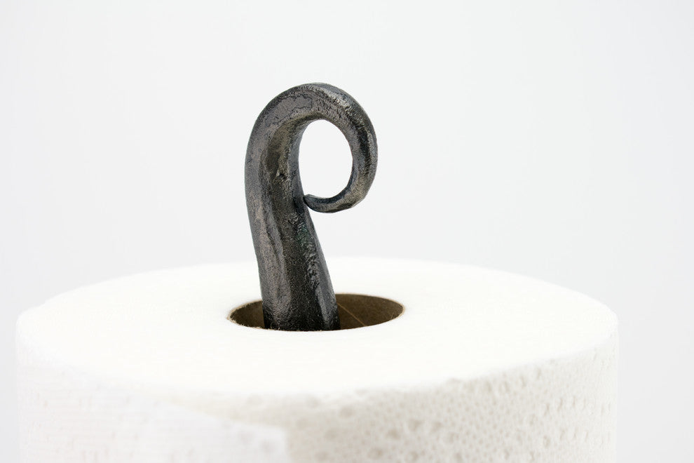 Counter Top Paper Towel Holder, Hand Forged Iron, Natural