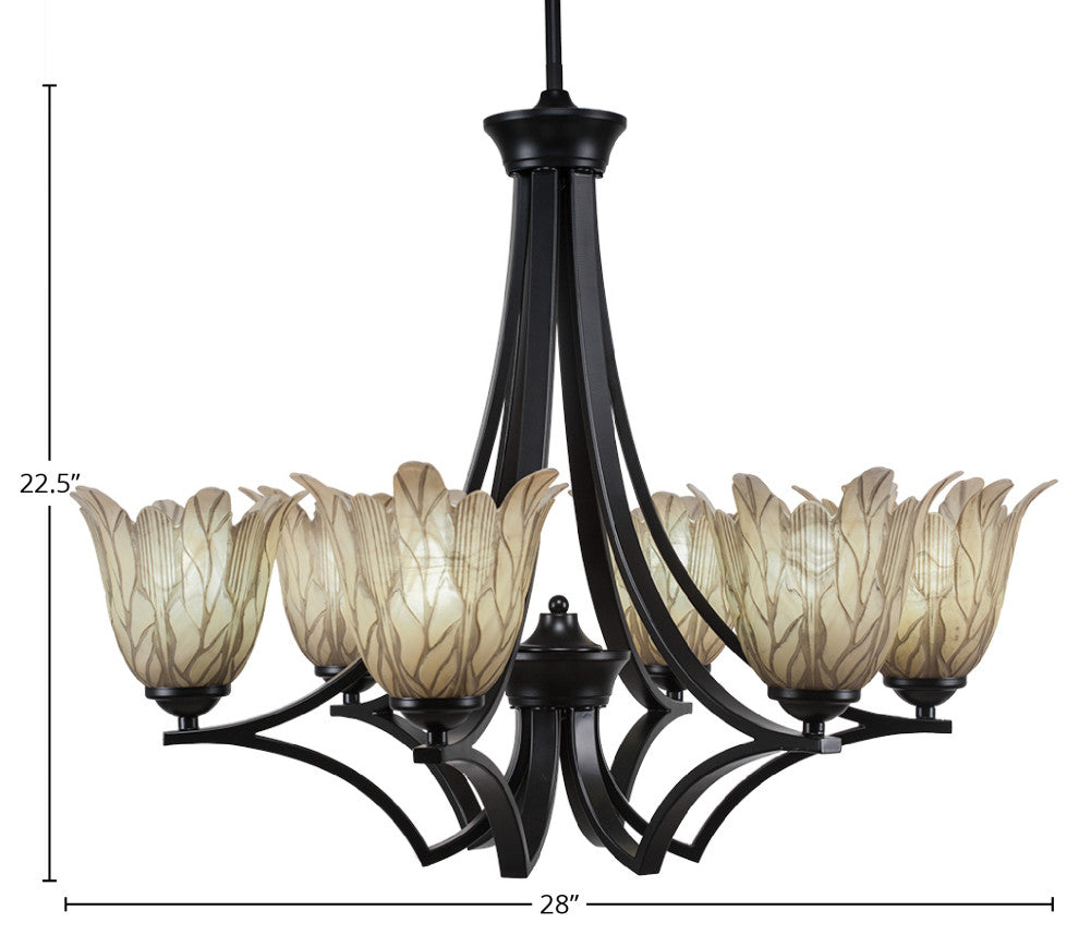 Chandeliers, 7" Vanilla Leaf Glass