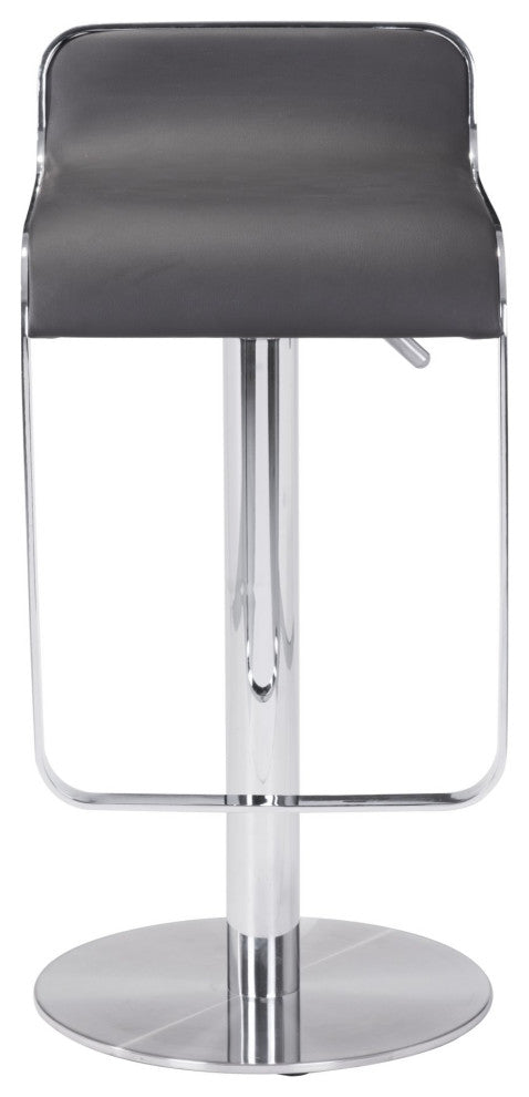 Bar Stool Chair Barstool, Faux Vinyl Leather, Steel, Brown Black, Chrome, Cafe