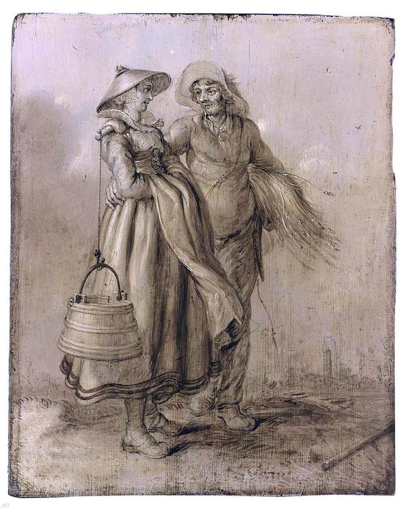Adriaen Pietersz Van de Venne An Amorous Peasant Couple Conversing Wall Decal