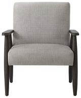 Rustic Manor Gian Armchair Upholstered, Gray and Black Linen