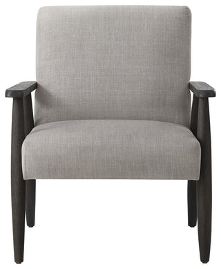 Rustic Manor Gian Armchair Upholstered, Gray and Black Linen