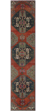 Fine Vintage Distressed Toney Rust Runner