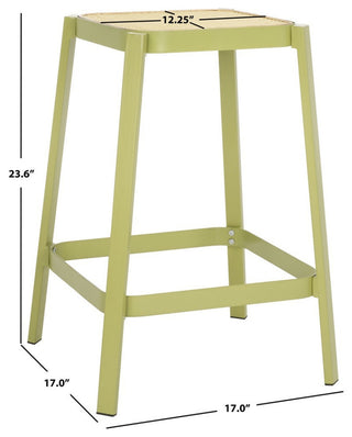 Safavieh Palmyra Cane Counter Stool, Green/Natural