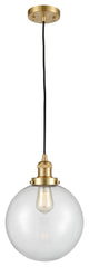 Beacon Mini Pendant, Satin Gold, Clear