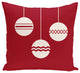Geo-Bulbs, Decorative Holiday Print Pillow, Red, 20"x20"