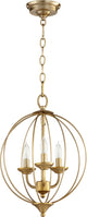 Fall Flora 3-Light Sphere Chandelier, Aged Brass