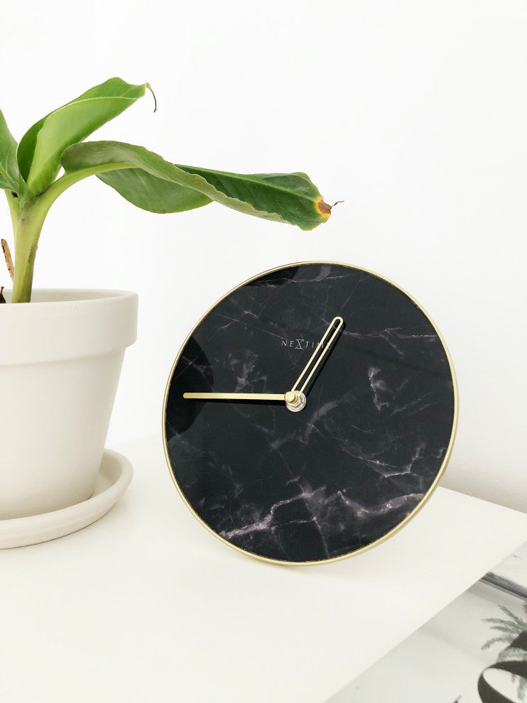 NeXtime Marble Tabletop Clock with Stand
