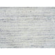 Ivory Soft Wool Hand Loomed Plain Modern Striped Design Square Rug, 6'0"x6'0"