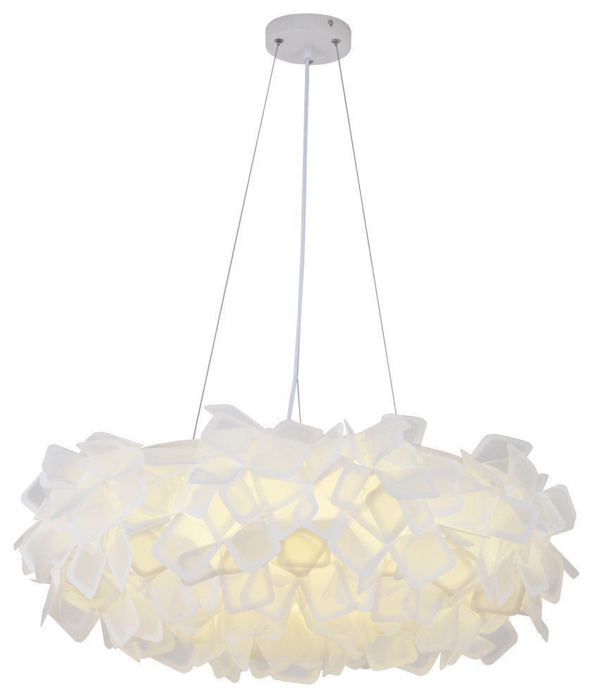 Bethel International DLS99C30W 1 Light LED Chandelier, White