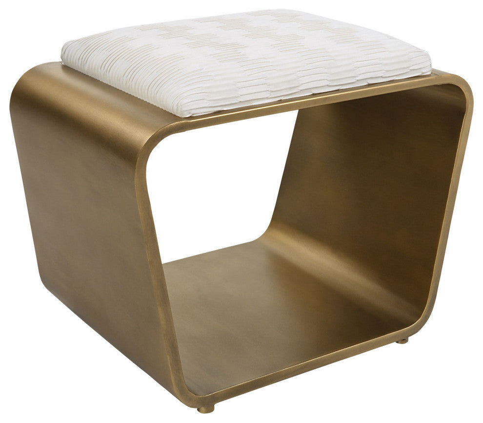 Uttermost 23673 Hoop 24"W Urban Modern Small Bench Accent Vanity - Off White /