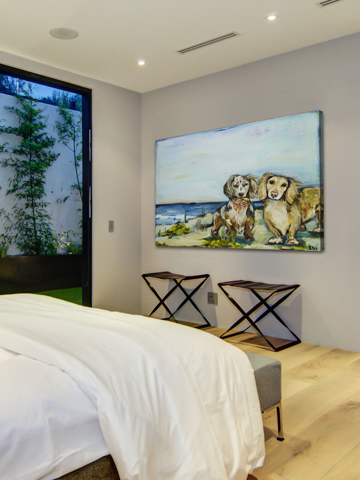 "Beautiful Dachshunds" Painting Print on Canvas by Tori Campisi